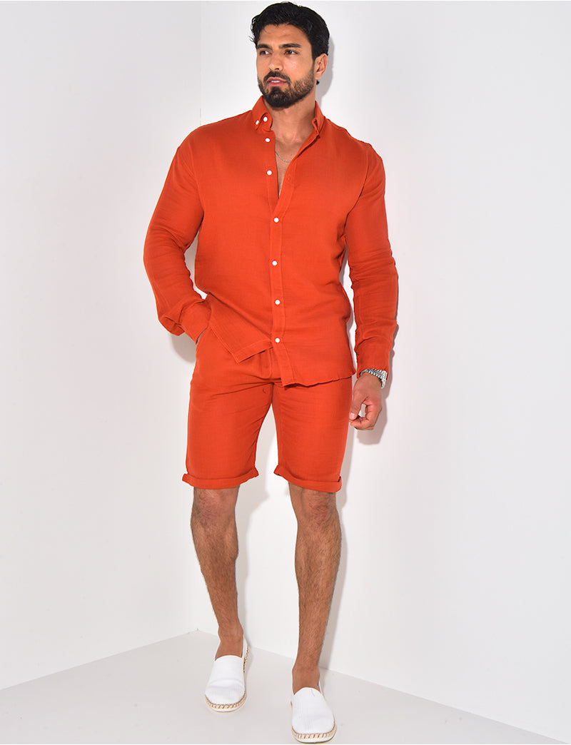 Chemise manches longues en coton