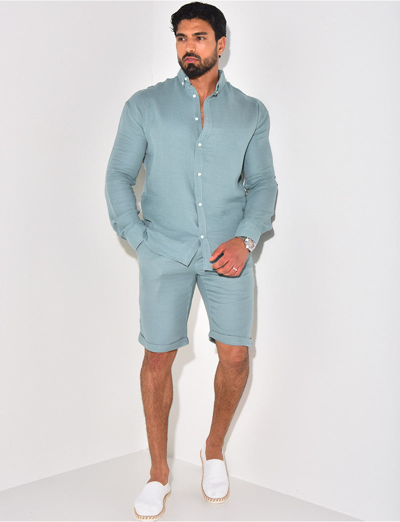 Chemise manches longues en coton
