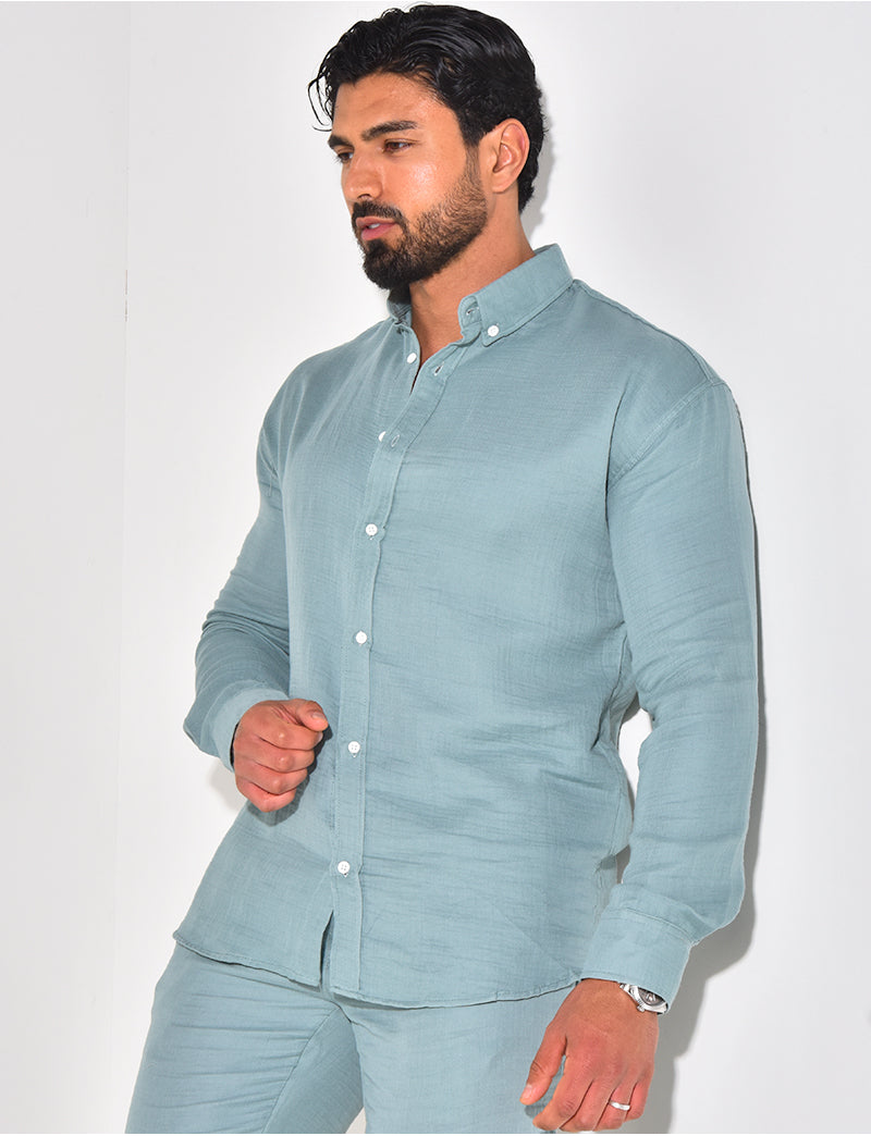 Chemise manches longues en coton