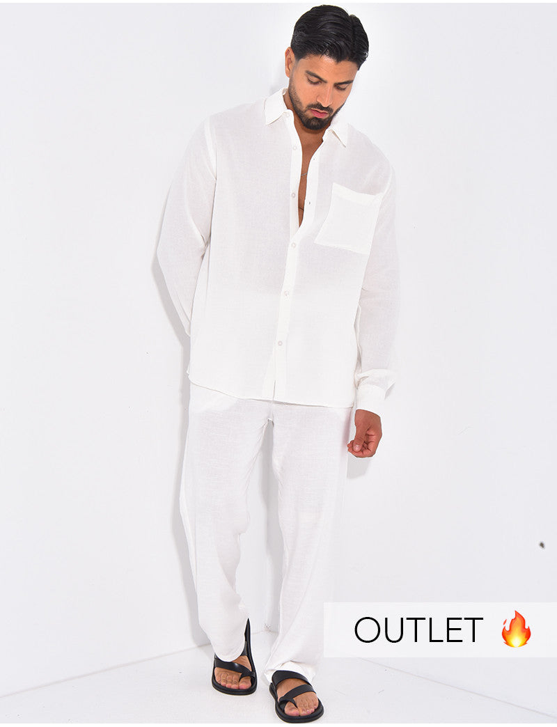 Chemise manches longues en lin