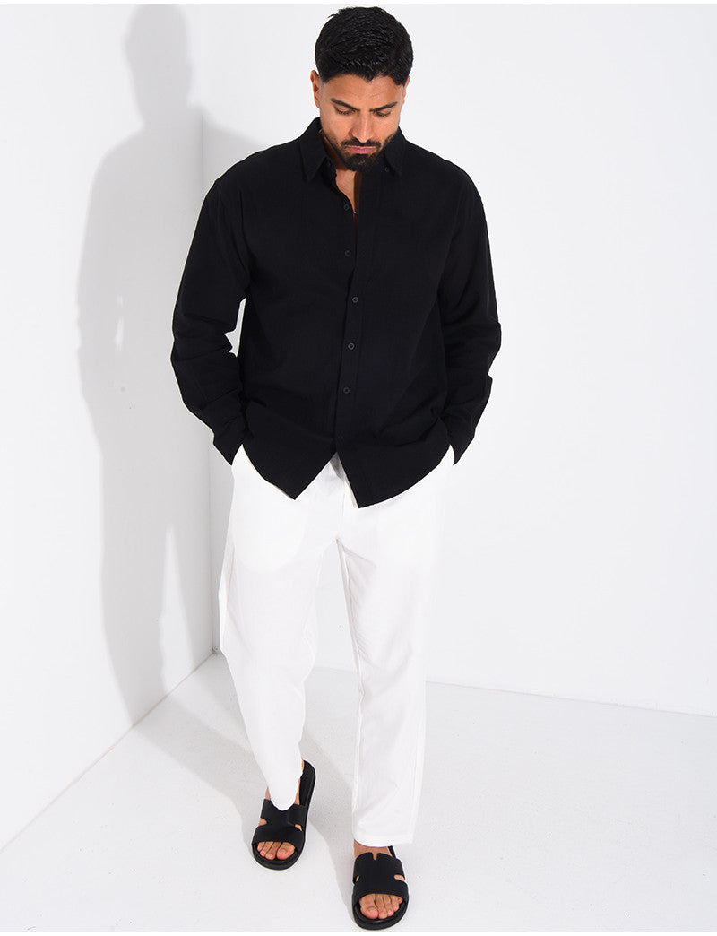 Chemise manches longues en lin