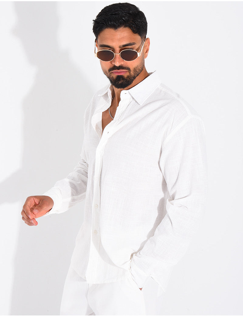 Chemise manches longues en lin