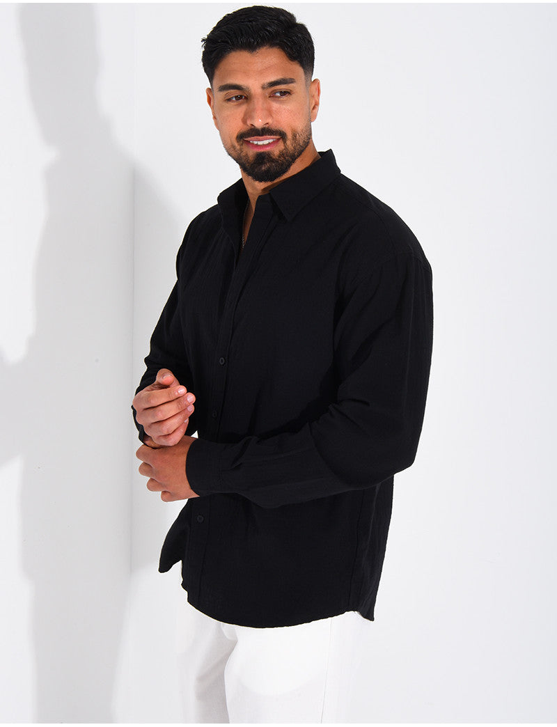 Chemise manches longues en lin