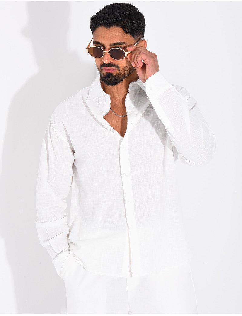 Chemise manches longues en lin