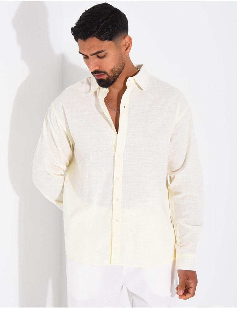 Chemise manches longues en lin