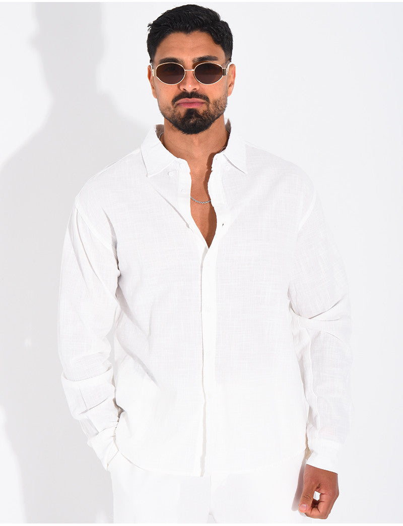Chemise manches longues en lin