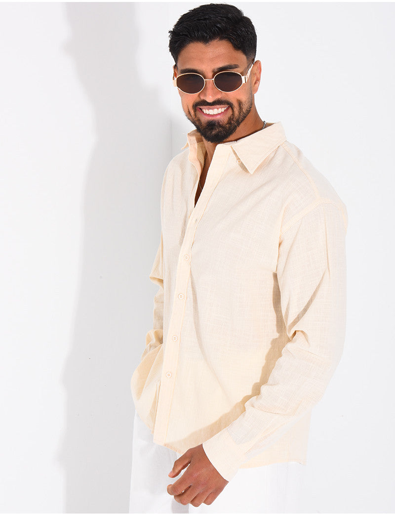 Chemise manches longues en lin