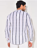 Chemise manches longues et col rond à rayures
