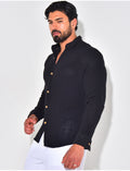 Chemise manches longues nid d'abeille