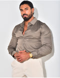 Chemise manches longues satinée