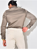 Chemise manches longues satinée