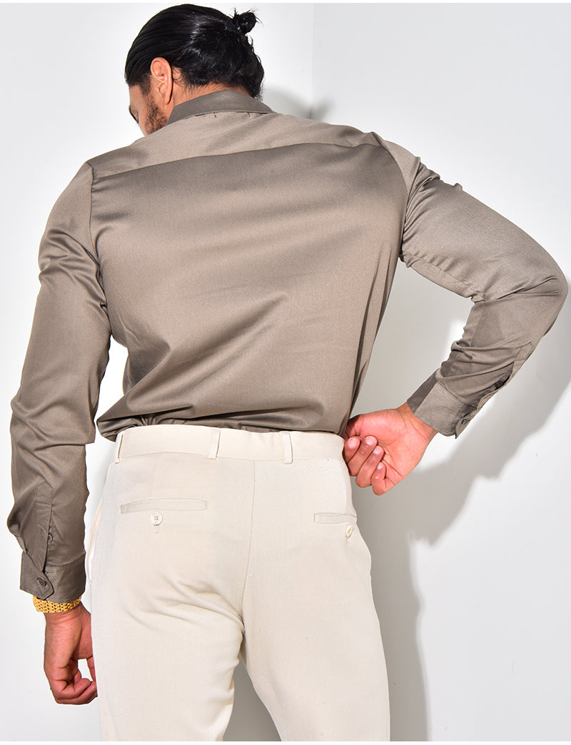 Chemise manches longues satinée