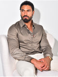 Chemise manches longues satinée
