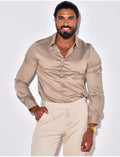 Chemise manches longues satinée