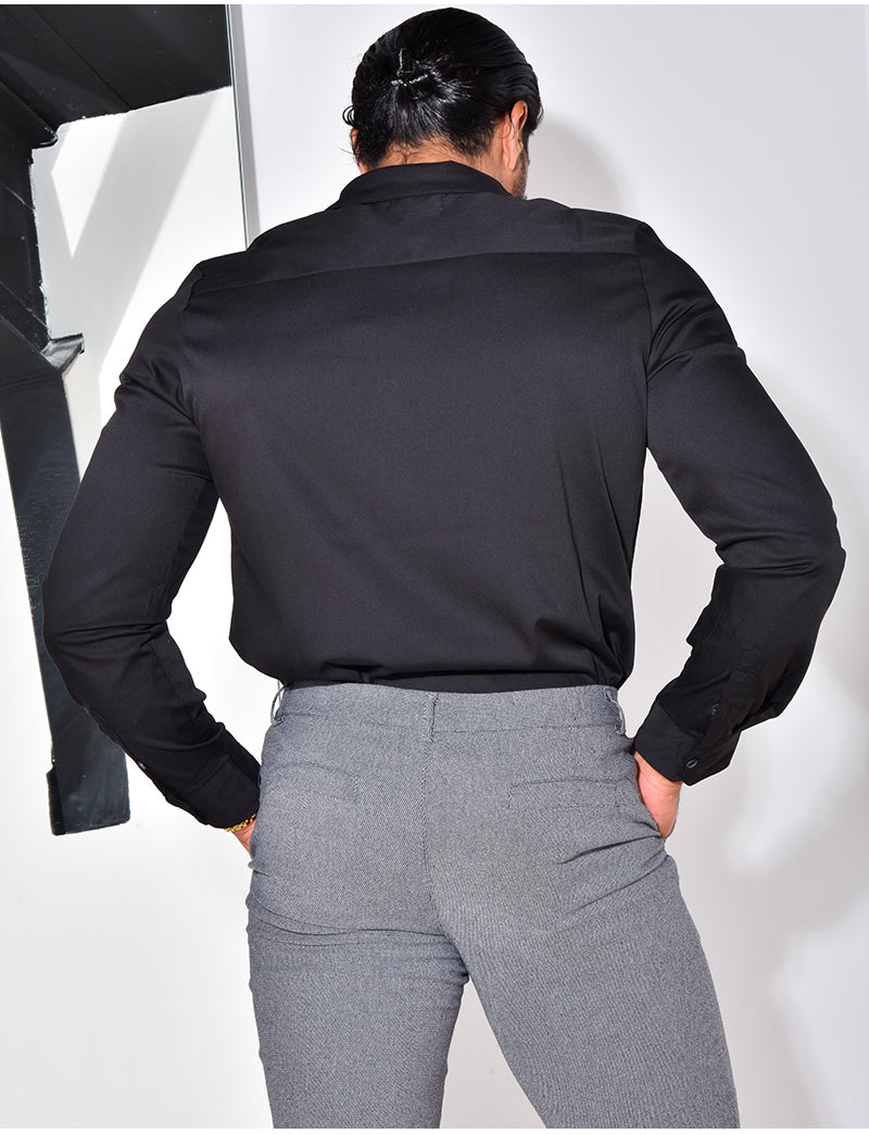Chemise manches longues satinée