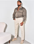 Chemise manches longues satinée