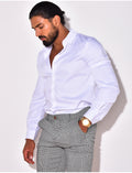 Chemise manches longues satinée