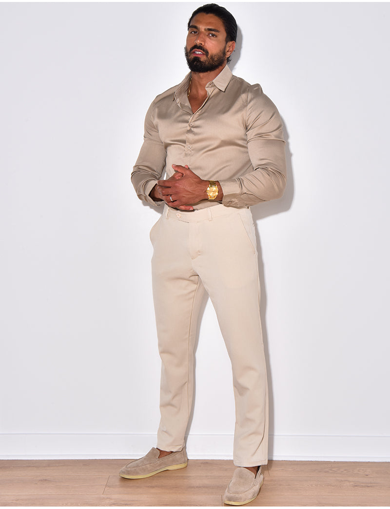 Chemise manches longues satinée