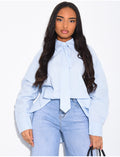Chemise oversize à cravate assortie