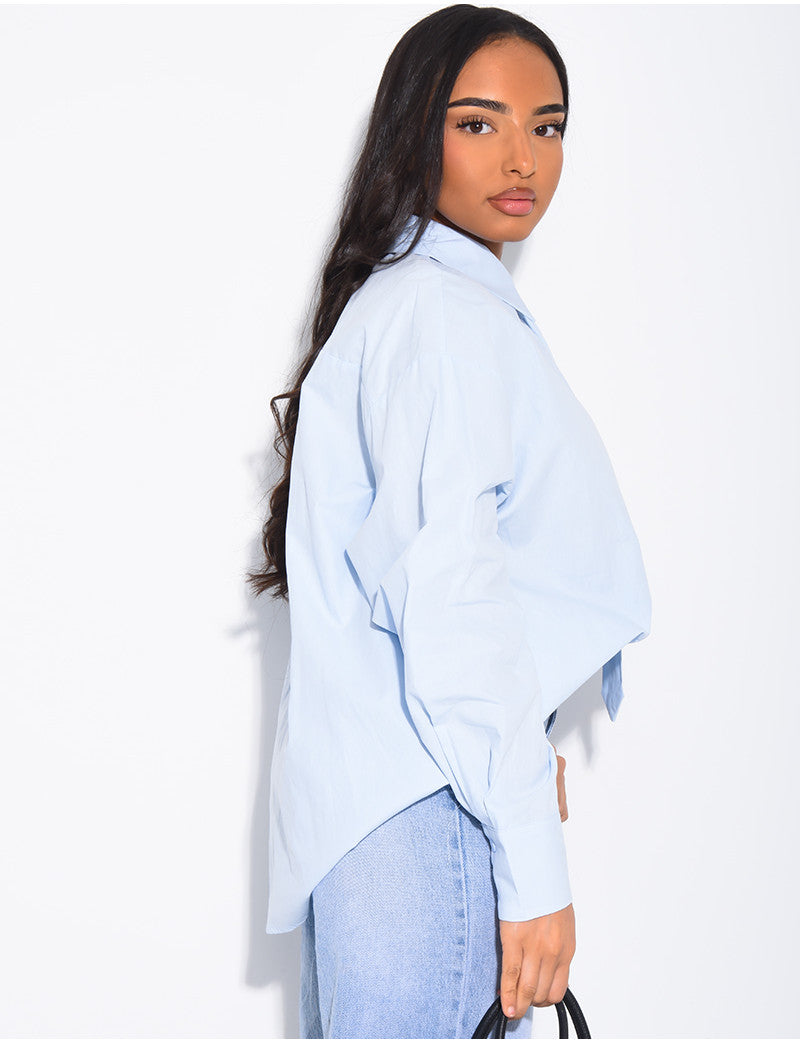Chemise oversize à cravate assortie