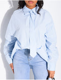 Chemise oversize à cravate assortie