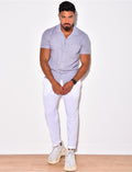 Chemise texturée manches courtes à poches