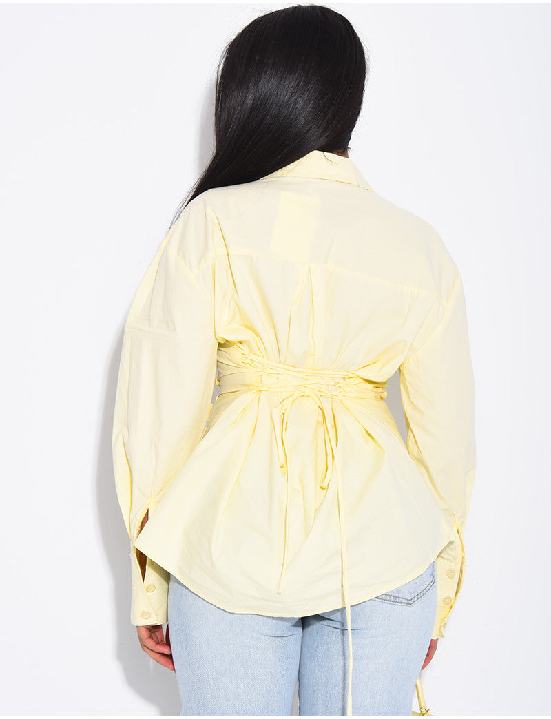 Chemise unie à boutonnière croisée