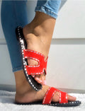 Claquettes en suédine et strass