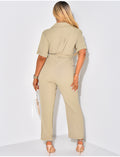 Combi pantalon à poches et ceinture à la taille