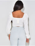 Petit top romantique style corset en tissu texturé