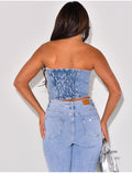 Top bustier à strass
