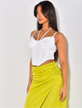Crop top effet bustier à nouer