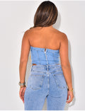 Crop-top en jeans bustier
