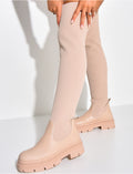 Cuissardes bi-matière chaussettes à semelles crantées