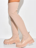 Cuissardes bi-matière chaussettes à semelles crantées