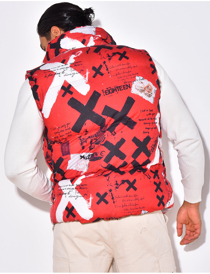Doudoune sans manches à motifs