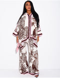 Ensemble chemise et pantalon fluide à motif style foulard