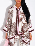 Ensemble chemise et pantalon fluide à motif style foulard