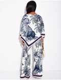 Ensemble top et pantalon fluide à motif style foulard