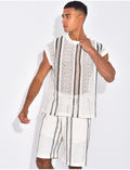 Ensemble rayé short et t-shirt sans manches