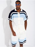 Ensemble ajouré short et chemise à boutons perle