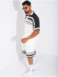 Ensemble ajouré short et chemise à boutons perle