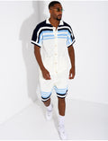 Ensemble ajouré short et chemise à boutons perle