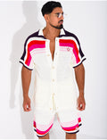 Ensemble ajouré short et chemise à motif trèfle