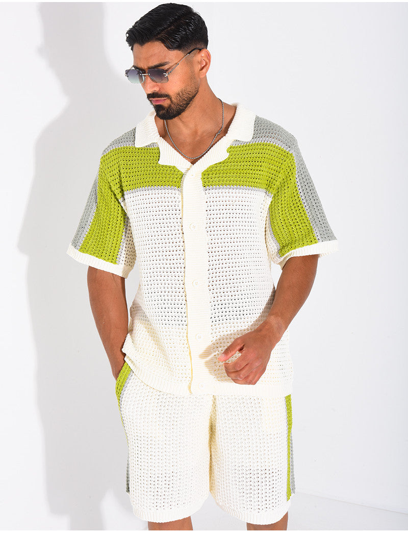 Ensemble ajouré short et chemise