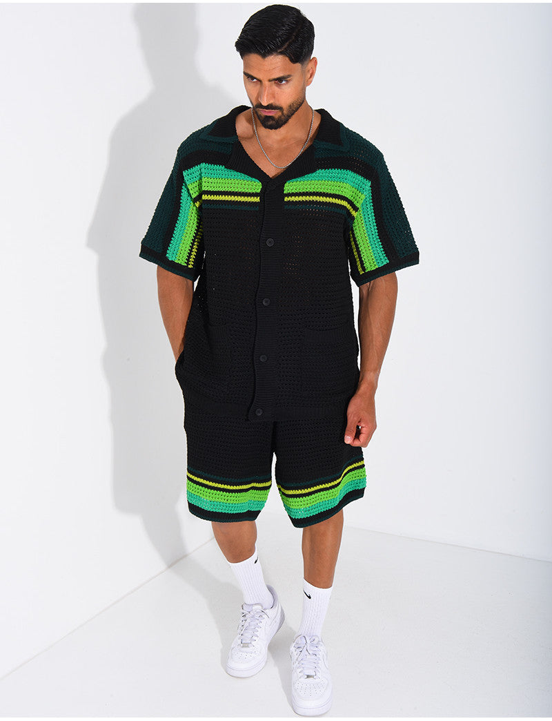 Ensemble ajouré short et chemise