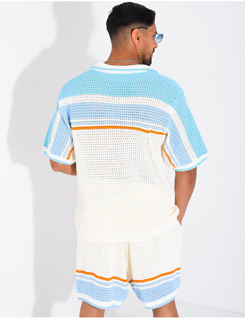 Ensemble ajouré short et chemise