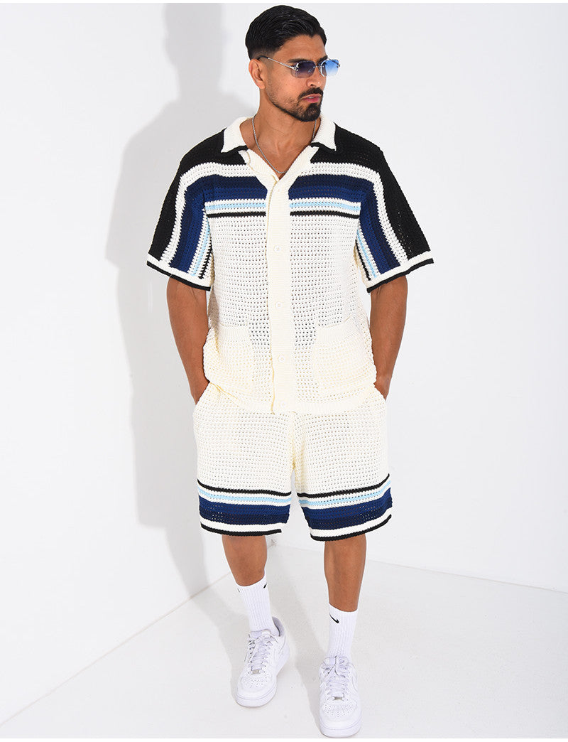 Ensemble ajouré short et chemise