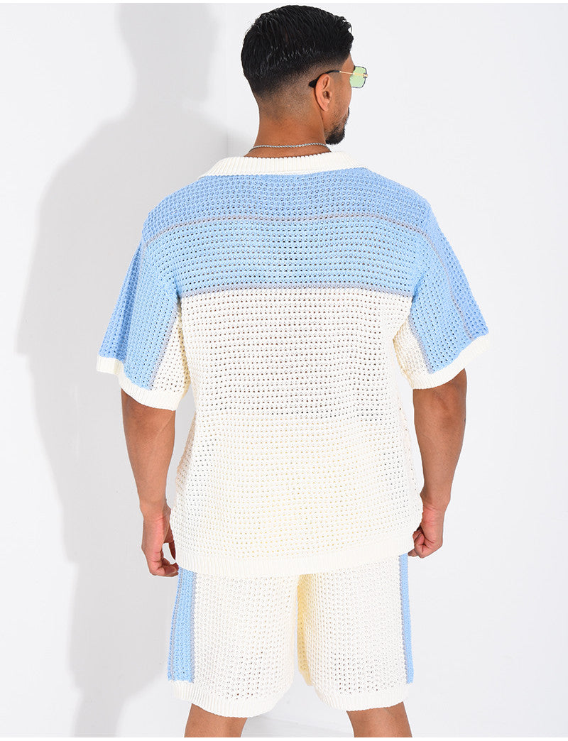 Ensemble ajouré short et chemise