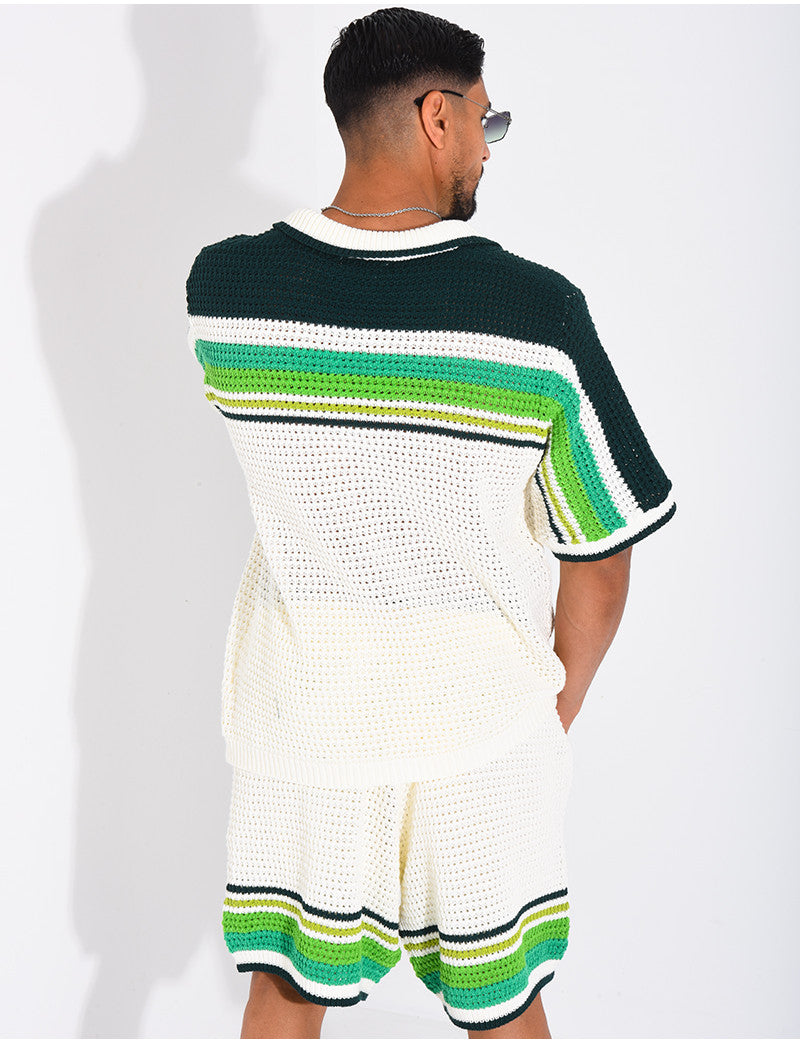 Ensemble ajouré short et chemise